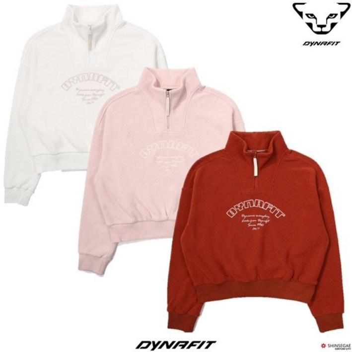 다이나핏 YWW23259여성 플러피 기모 테리지 부드러운 터치감 반집업 맨투맨 10900 CTM089 DCF244