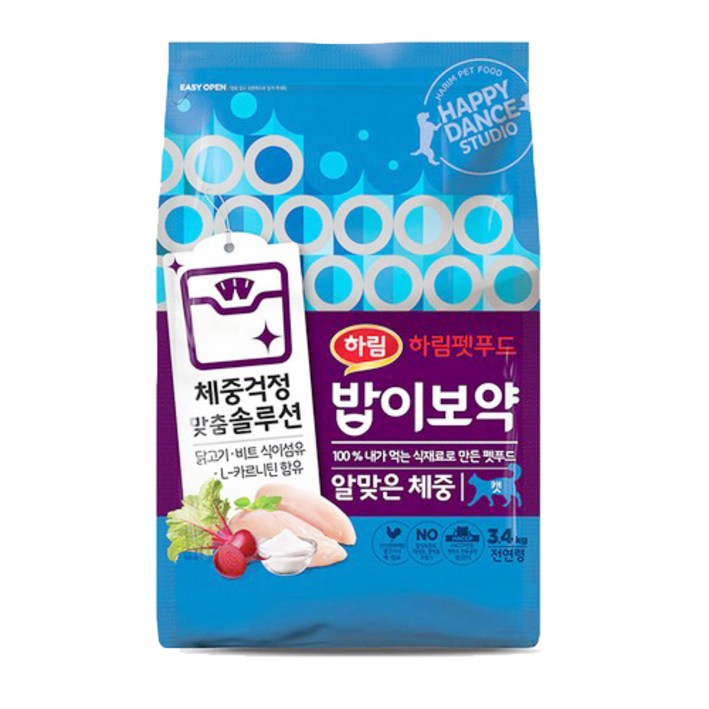 하림펫푸드 전연령 밥이보약 알맞은체중 고양이사료, 다이어트, 3.4kg, 1개