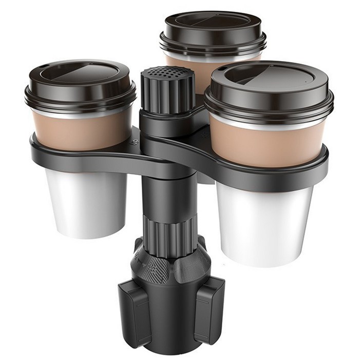 에어카 차량용 3in1 수납 스피너 회전 컵홀더, 1개, 블랙