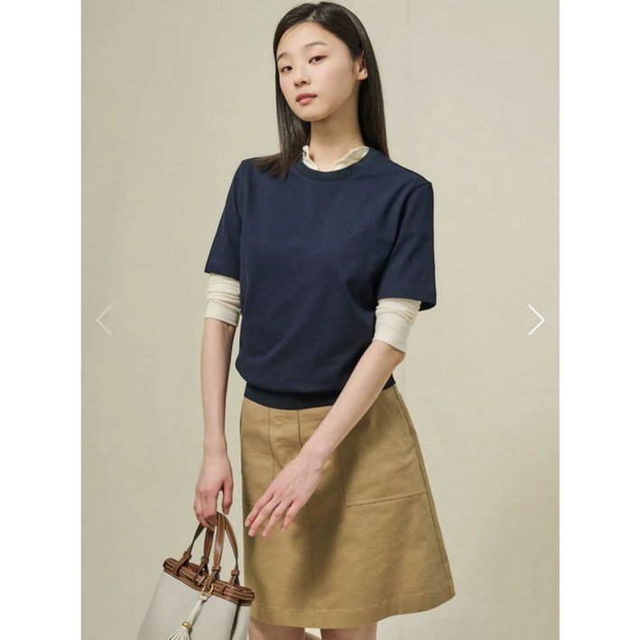 정품발송 빈폴레이디스 라운드넥 반소매 피케 티셔츠  네이비 BF5342C08R 336002