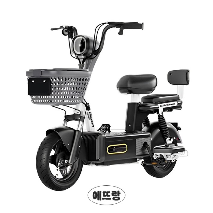 에뜨랑 클래식 전기 자전거 전동 자토바이 전기 스쿠터 전동 자전거 바이크, 레트로 블랙