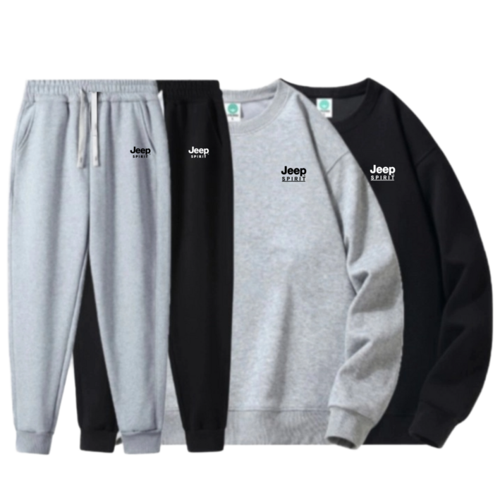 JEEP SPIRIT 지프 남성 여성 츄리닝 순면 트레이닝복 세트 맨투맨 + 조거팬츠 총 2종