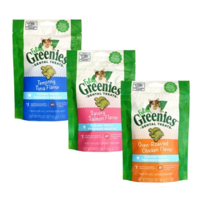 그리니즈 필라인 이빨과자 3종 콤보 3개입(60gX3P), 닭고기 연어 참치, 1개