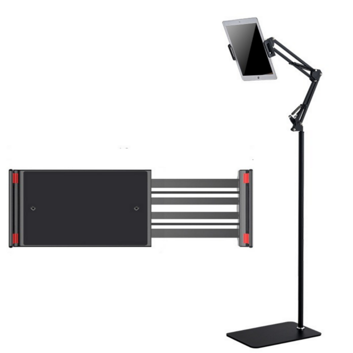 하니모아 140cm 자바라 스탠드 핸드폰 테블릿 휴대폰 거치대, 1개, 블랙(태블릿/스마트폰)