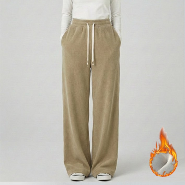 여자 기모 코듀로이 바지 밴딩 스판 여성 골덴 겨울 팬츠 와이드