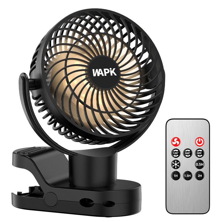 와피크 회전 무선 집게 선풍기 캠핑 리모컨 F8 PRO, 블랙 와피크 회전 무선 집게 선풍기 캠핑 리모컨 F8 PRO, 블랙