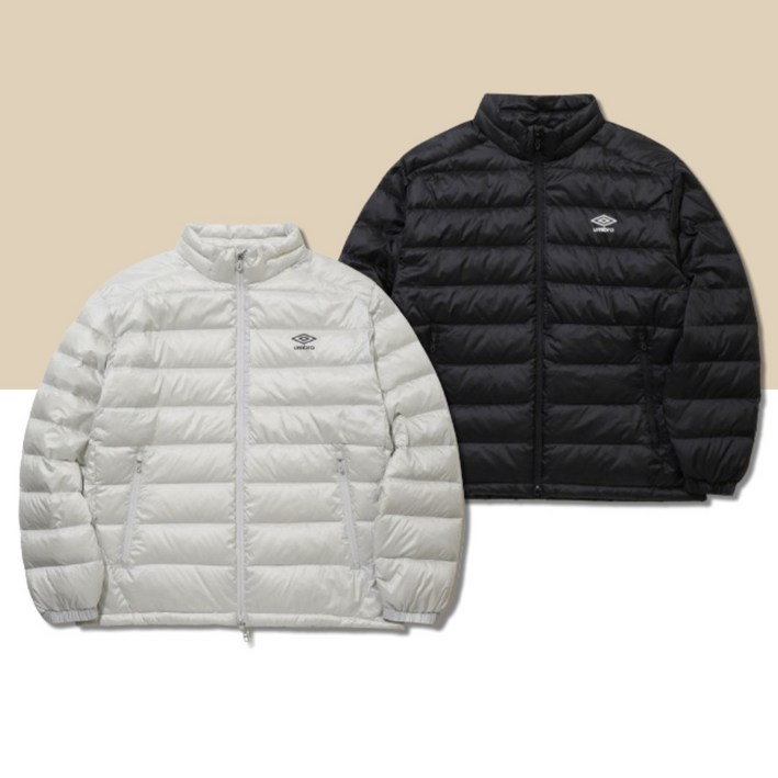 매장정품 엄브로 남녀공용 페더플렉스 경량성 보온성 내구성 스탠넥 다운패딩 자켓 재킷 점퍼 스몰로고 긴소매