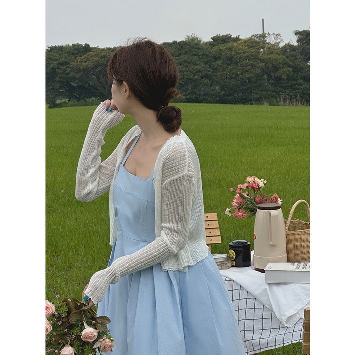 이삼사 살안타템 니트 볼레로 여름 크롭 가디건 9컬러 44-66