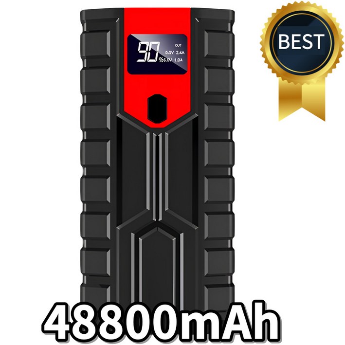 더퍼스트 차량용점프스타터 12V 24V 7단계 승용차 화물차 전기차 오토바이 배터리 충전기, 48800mAh, 1개