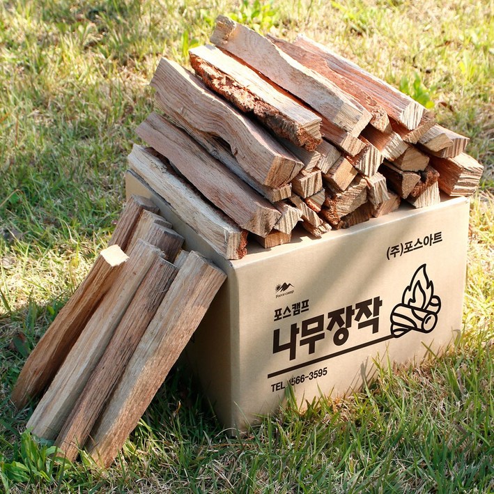 포스캠프 참나무 캠핑 장작 땔감 캠핑 불멍 화목 캠프파이어 불쏘시개 마른장작, 1개, 7kg