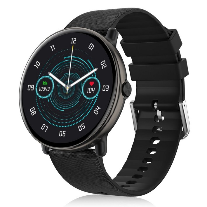 무선 블루투스 통화 스마트워치 Y6 1.43인치 고화질 아몰레드, 블랙, 36mm, GPS + 블루투스