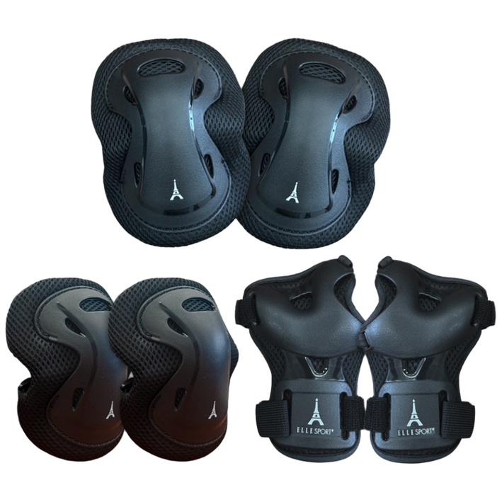 엘르스포츠 보호대 세이프플랙스 인라인 킥보드 보호대장비 3종세트 아동 성인, 세이프플랙스S(13세미만)_블랙