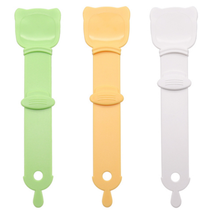 라라하우스 제니 슬라이딩 펫 간식 스푼, 그린화이트옐로우, 3개