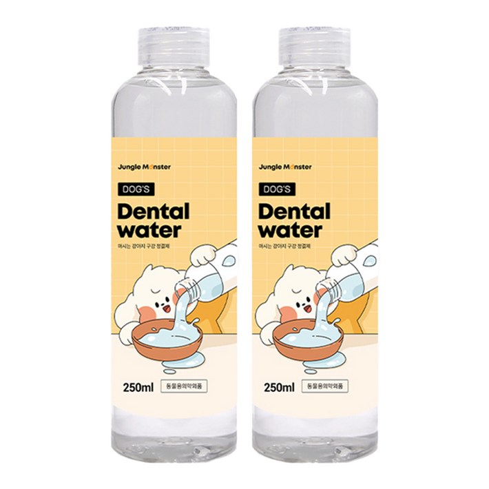 정글몬스터 독 덴탈워터 강아지 구강청결제, 250ml, 2개