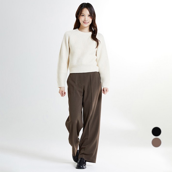 스파오 여성용 데일리지 풀밴딩 스트레치 와이드 팬츠 SPTAE49W01