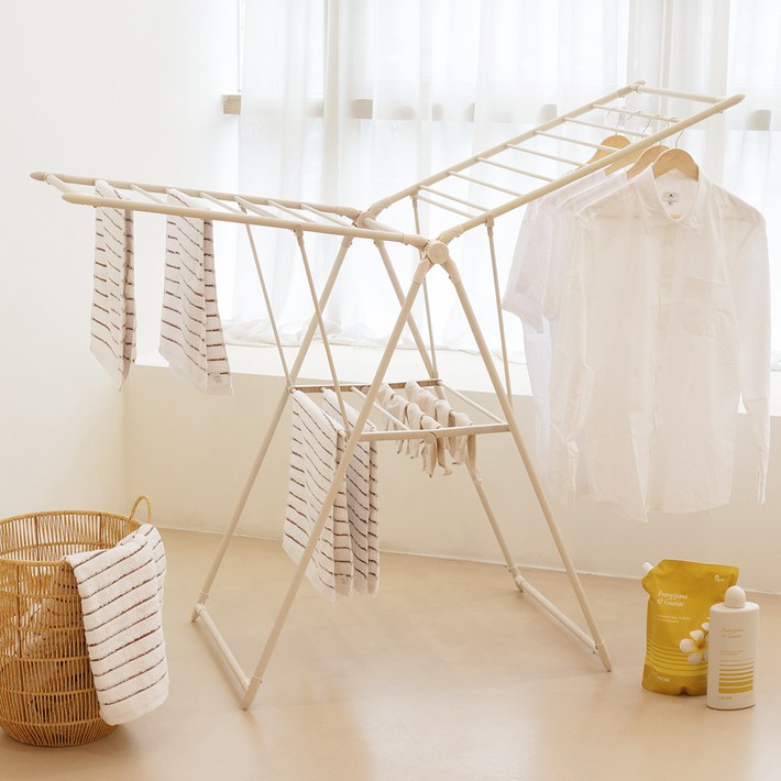 코멧 튼튼한 분체스틸 2단 건조대