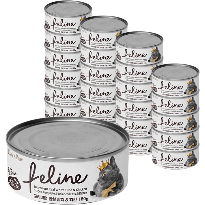 데이스포 필라인 고양이 사료 80g, 24개, 80g, 흰살참치  치킨 혼합맛