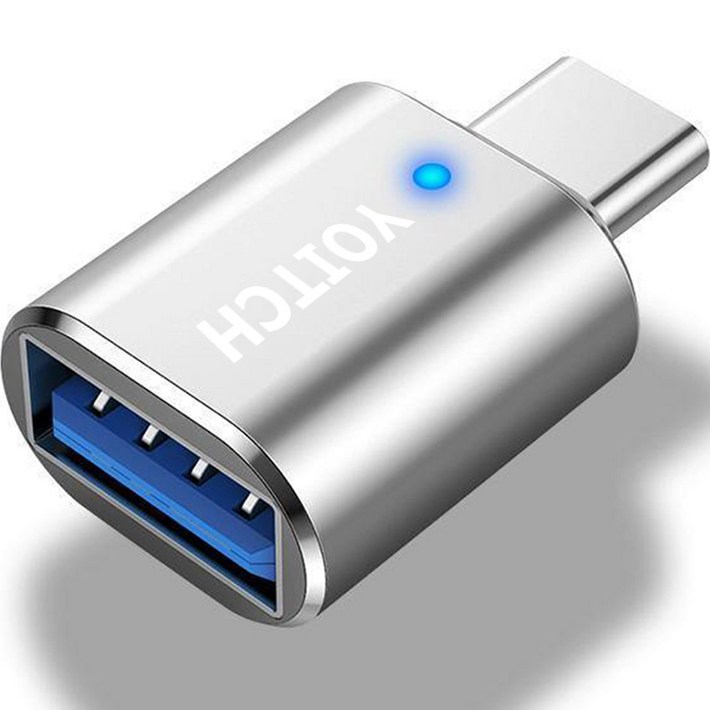 usbotg 요이치 USB 3.0 A타입 to C타입 플로우 C2 OTG 변환 젠더, 실버, 1개
