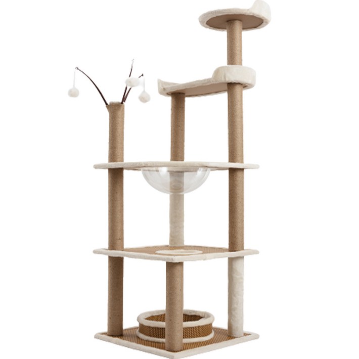 칠시 고양이 사계절 캣타워 B17, 브라운, 1개