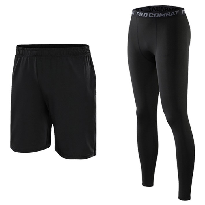 라이프란스 남성용 스포츠 9부 레깅스  반바지 세트