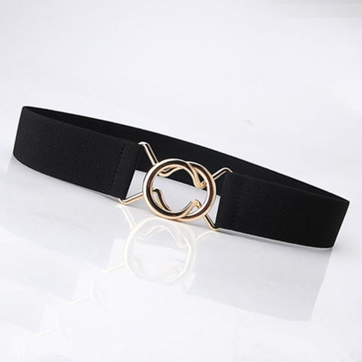 딥톡 여성용 밴딩 허리띠 골드링 버클 벨트 DT0566