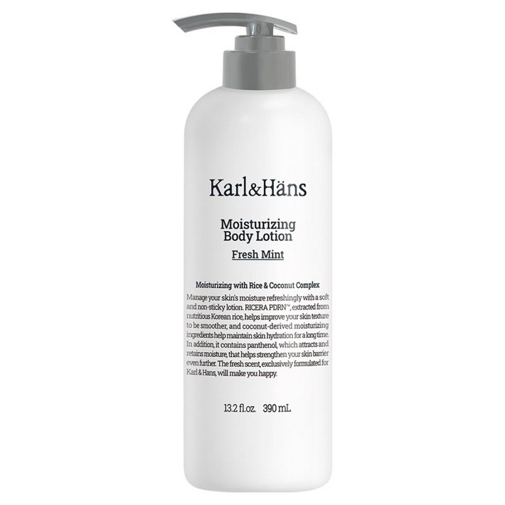 칼앤한스 모이스처라이징 바디로션 프레시 민트, 1개, 390ml