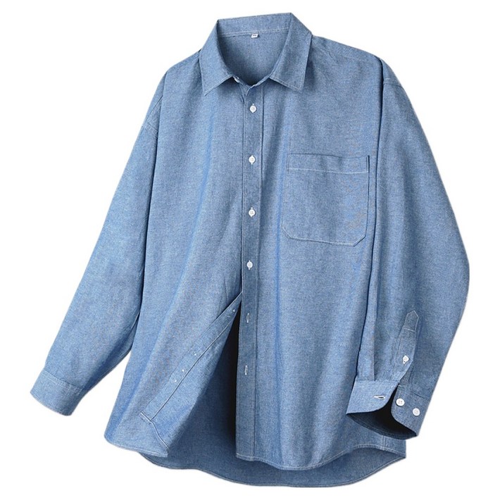 단군 남성용 스티치 워싱 데님 오버핏 셔츠 IIS025