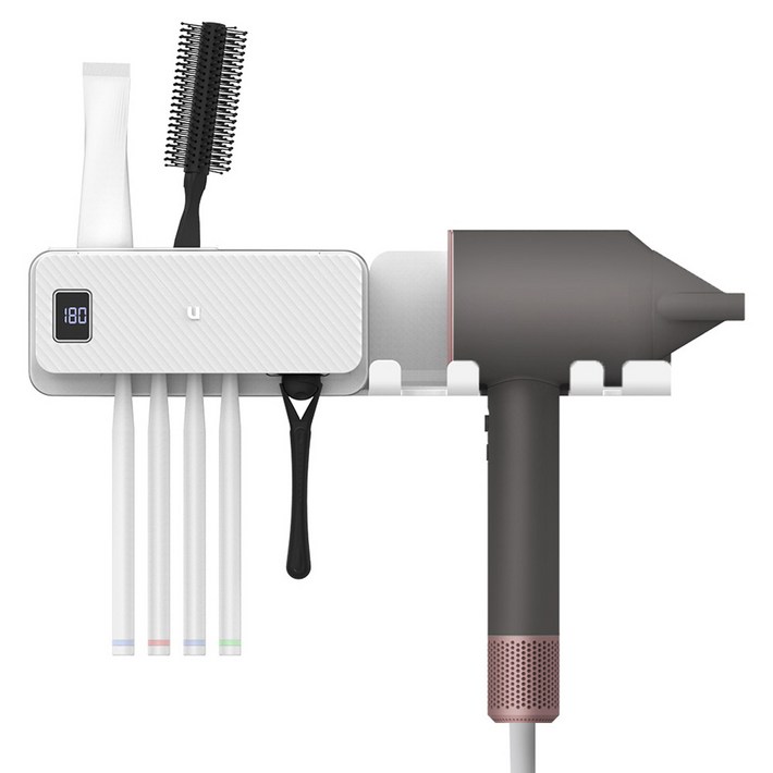 유토렉스 하이드 UVC 드라이기 거치형 가정용 무선 면도기 칫솔 살균기, 화이트, URTD146CHW