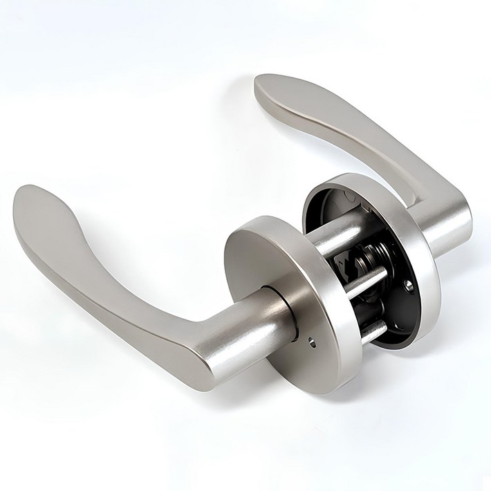 탐사 심플디자인 버튼형 방문 손잡이 그레이