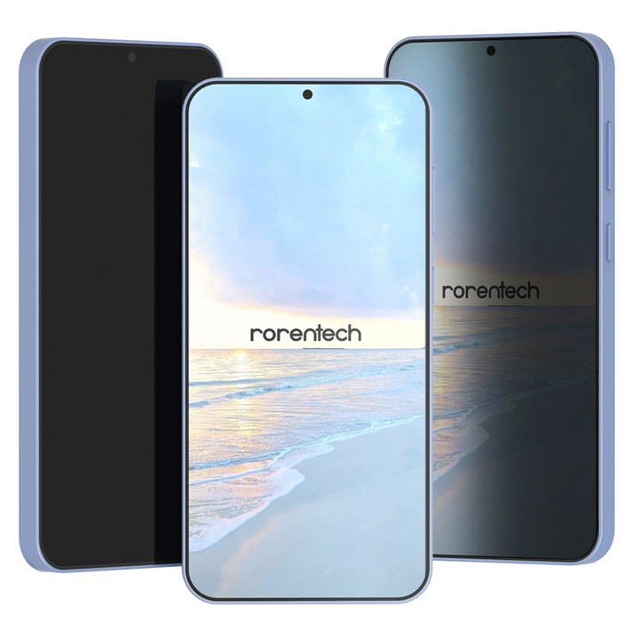 로랜텍 부착가이드 강화유리 사생활 프라이버시 휴대폰 액정보호필름 외부 2p 세트, 1세트