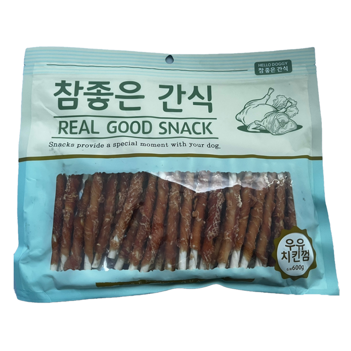참좋은간식 강아지 건조간식, 우유치킨껌, 400g, 1개