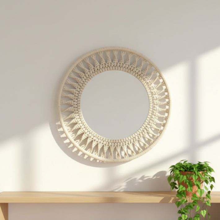 오레뉴 빈티지 로프 원형 벽거울