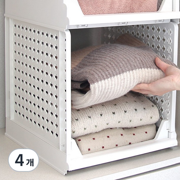 올리빙 국내 제조 크로스 접이식 슬라이딩 리빙박스