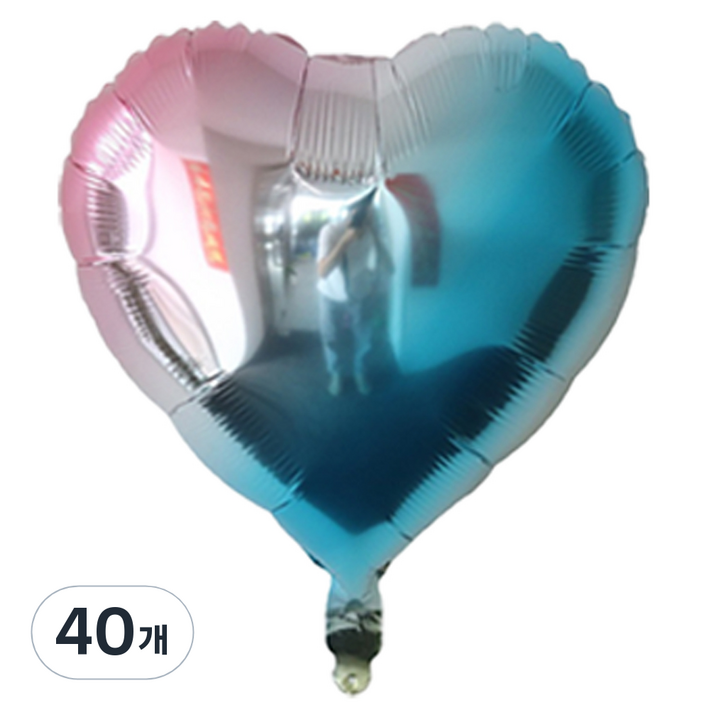 코히모 하트 은박 파티 풍선 45cm 5W0366, 40개, 홀로그램