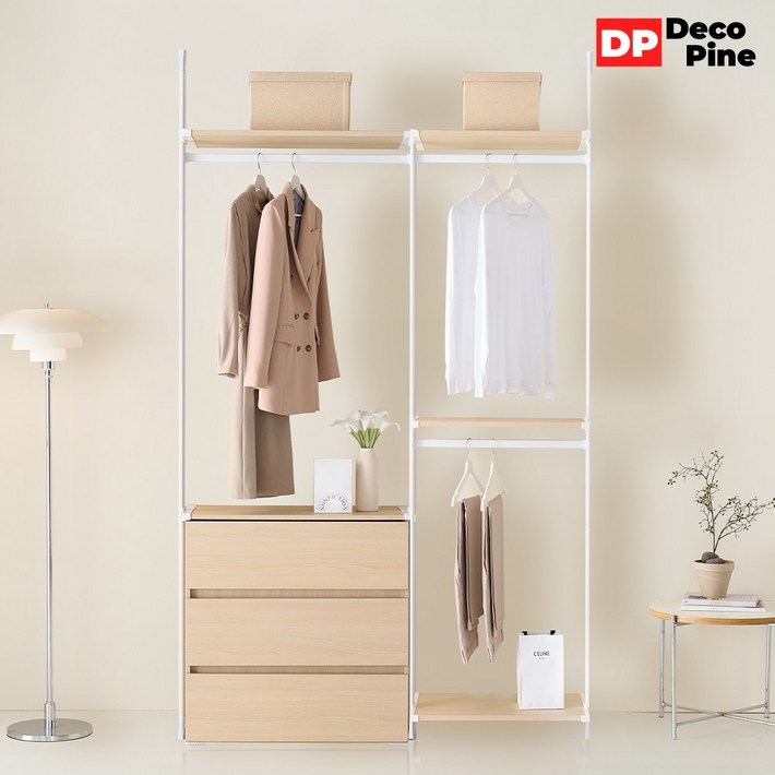데코파인 모노 시스템 행거 1400 H세트 3단서랍 옷장 드레스룸 고정식