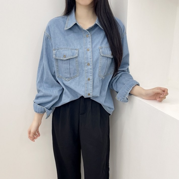 러블리아미에 아미에 제인 루즈핏 포켓 데님 청 남방 2color 러블리아미에 아미에 제인 루즈핏 포켓 데님 청 남방 2color