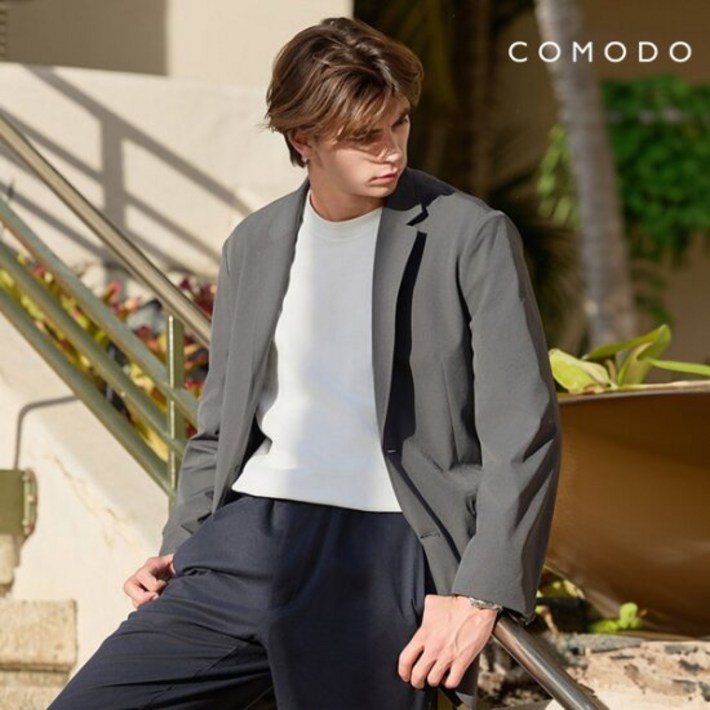 루시앙 코모도 SS 남성 링클프리 스판자켓딥그린 997665