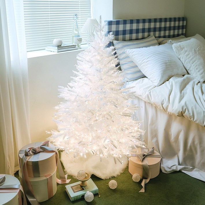윈터스케치 크리스마스 트리 스케치 스노우 트리 좁쌀 전구 화이트 트리스커트 올 화이트 세트