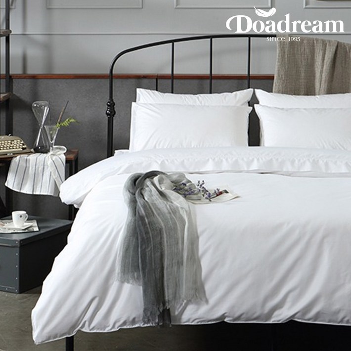 호텔식 100수 화이트 이불커버 SQK, 화이트