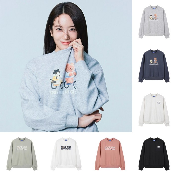 폴햄NC충장점 POLHAM 여성 봄신상 귀욤귀욤 어프어프 콜라보 스웻 맨투맨