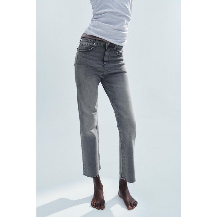 국내발송 ZARA 여성 JEANS TRF CROPPED FLARE 하이웨이스트  컬러  그레이 222015
