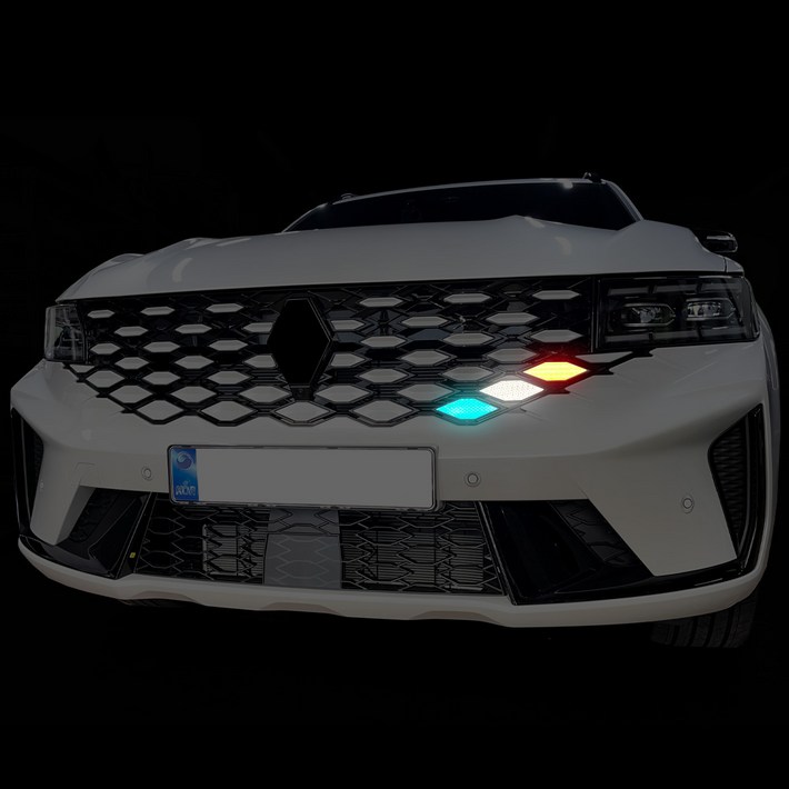 오카 그랑 콜레오스 호환 용품 그릴 3색 반사 리플렉터 튜닝 스티커, 1세트, 오카 운전석