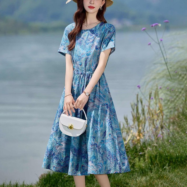 COSYEVNO 린넨원피스 여름 루즈핏 롱스커트