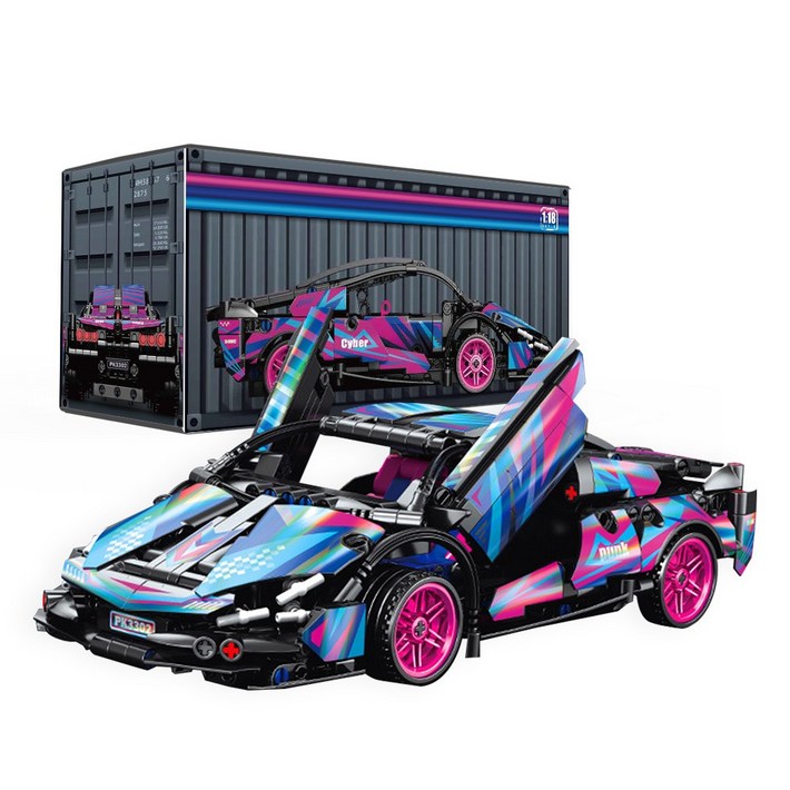 휴비 스피드펑크 레고 자동차 조립식 스포츠카 호환블럭 프라모델 조립놀이, 2개