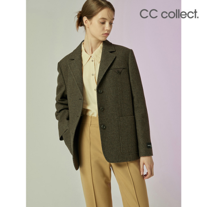 씨씨콜렉트 여성 자켓 심플 기본 출근코디 CC콜렉트 잔체크 테일러드카라 3버튼 BRC234MSF035DH2258087