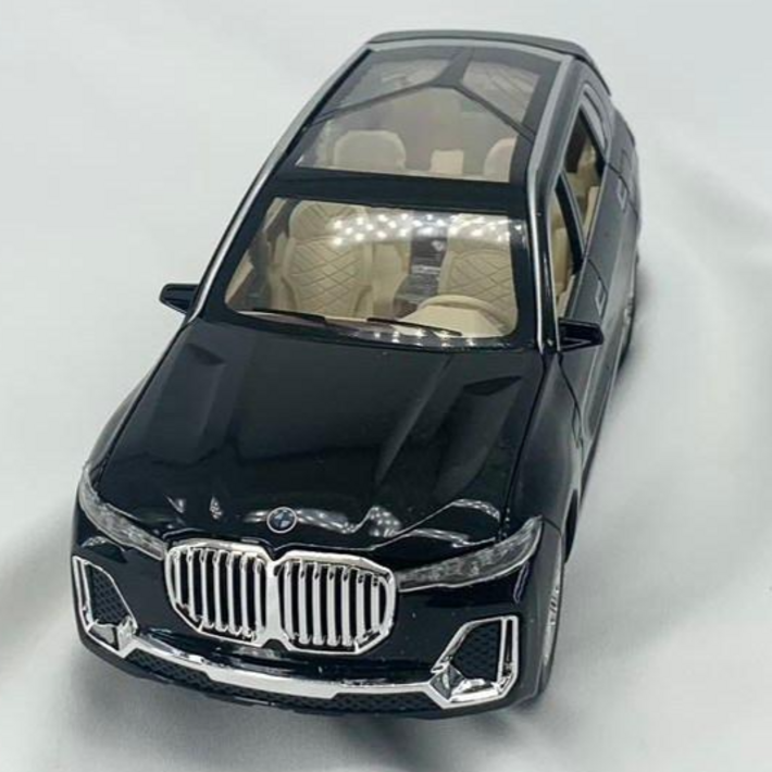 1:24 다이캐스트 모형 다이케스트 비엠더블유 BMW X7 SUV 완구 미니어쳐 피규어 자동차 장난감, 블랙