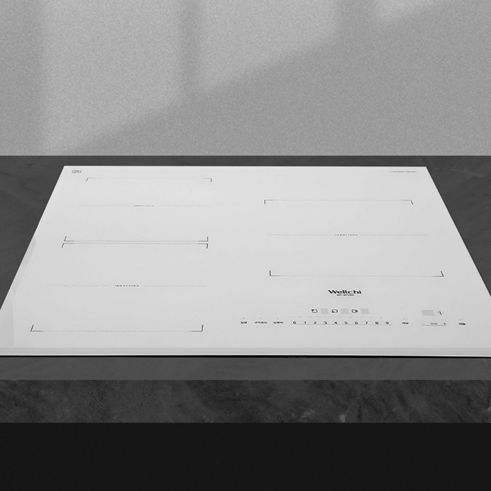 3구 전기레인지 빌트인 스텐드 하이라이트 인덕션, 빌트인, 화이트