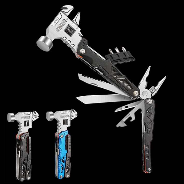 다기능 멀티툴 18in1 만능공구 캠핑용, 블루, 1개