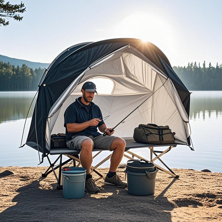 1인용 야전침대텐트 캠핑 텐트 세트 방수 피크닉 낚시용 편안한 캠핑 장비