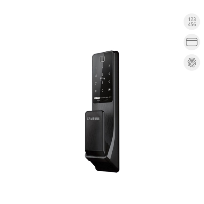 직방 보안강화 지문 푸시풀 디지털 손잡이 있음 도어락 SHP-DP940